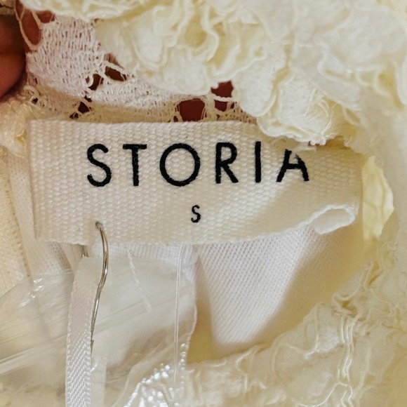 Anthropologie STORIA White Lace Learn to Love Bridal Party Rehearsal SZ Small - Picture 8 of 12